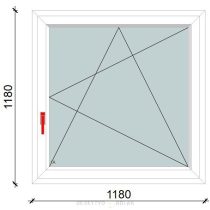   118x118cm Prémium Kömmerling Egyszárnyas, Bukó-Nyíló, Műanyag, Fehér